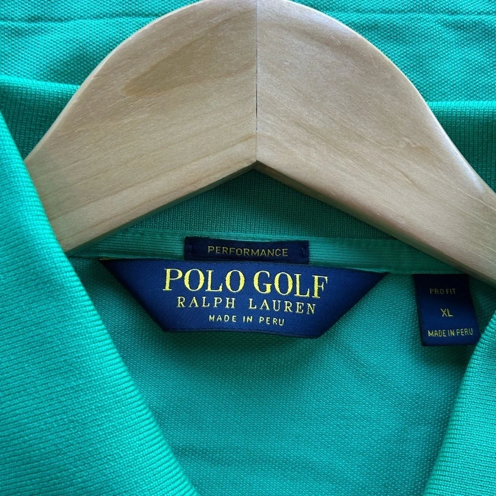 Men's XL Polo Golf Ralph Lauren Performance Shirt Medium Sized Pony Green